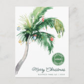 Cartes Pour Fêtes Annuelles Joyeux Noël Palm Tree Coastal Business Logo (Devant)