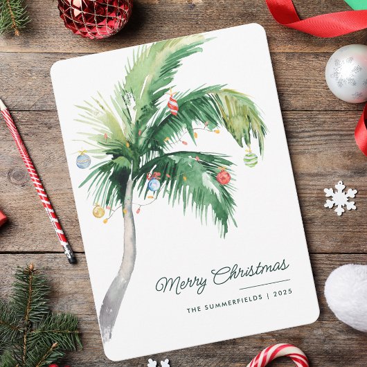 Cartes Pour Fêtes Annuelles Joyeux Noël Palm Tree Côte tropicale