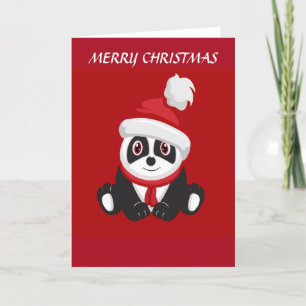 Cartes Pour Fêtes Annuelles Joyeux Noël Panda Bear