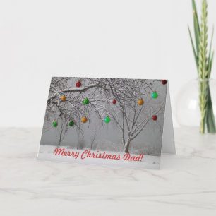Cartes Pour Fêtes Annuelles Joyeux Noël papa/Paysage hivernal-mignon
