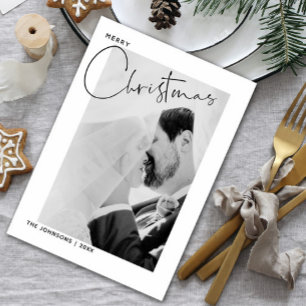 Cartes Pour Fêtes Annuelles Joyeux Noël Papier à main photo Premier Noël