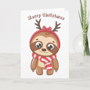 Cartes Pour Fêtes Annuelles Joyeux Noël Paresseux