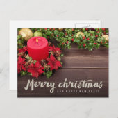 Cartes Pour Fêtes Annuelles Joyeux Noël (parties scintillant argent) (Devant / Derrière)