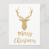 Cartes Pour Fêtes Annuelles Joyeux Noël - Parties scintillant d'or Noël Cerf (Devant)