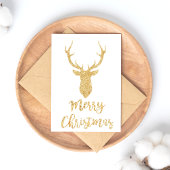 Cartes Pour Fêtes Annuelles Joyeux Noël - Parties scintillant d'or Noël Cerf
