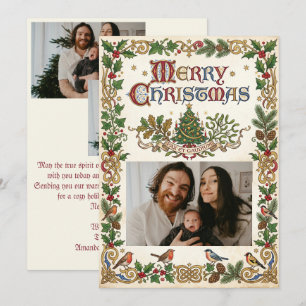 Cartes Pour Fêtes Annuelles Joyeux Noël Pax et Gaudium Vintage 3 Photo