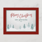 Cartes Pour Fêtes Annuelles Joyeux Noël Pays Élégant Épinette d'hiver (Devant)