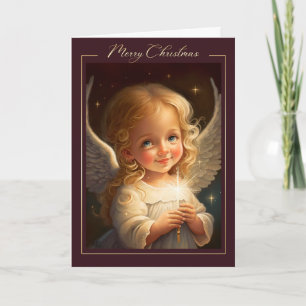 Cartes Pour Fêtes Annuelles Joyeux Noël. Peinture de petit ange