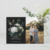 Cartes Pour Fêtes Annuelles Joyeux Noël Peinture Hydrangea Conception de vacan (Debout devant)