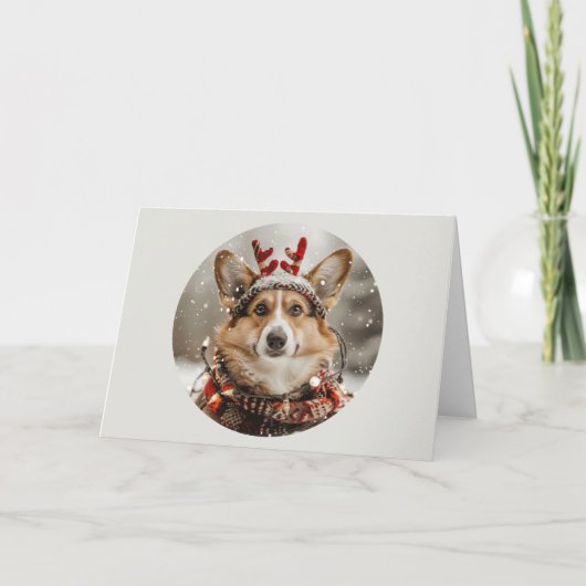 Cartes Pour Fêtes Annuelles Joyeux Noël Pembroke Welsh Corgi Chien (Devant)