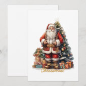 Cartes Pour Fêtes Annuelles Joyeux Noël Père Noël (Devant / Derrière)