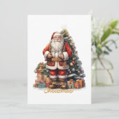 Cartes Pour Fêtes Annuelles Joyeux Noël Père Noël (Debout devant)