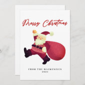 Cartes Pour Fêtes Annuelles Joyeux Noël Père Noël (Devant / Derrière)