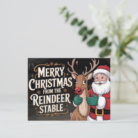 Cartes Pour Fêtes Annuelles Joyeux Noël père Noël (Debout devant)