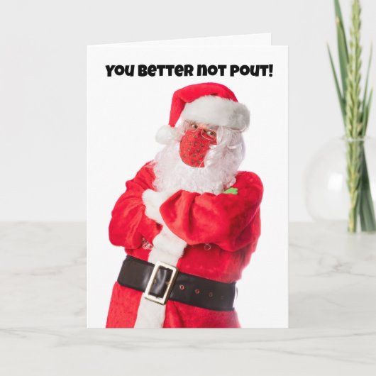 Cartes Pour Fêtes Annuelles Joyeux Noël Père Noël au Masque Mieux vaut ne pas  (Devant)