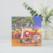 Cartes Pour Fêtes Annuelles Joyeux Noël Père Noël avec des amis animaux (Debout devant)