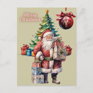 Cartes Pour Fêtes Annuelles Joyeux Noël Père Noël avec des cadeaux 