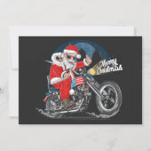 Cartes Pour Fêtes Annuelles Joyeux Noël Père Noël Biker (Devant)