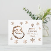 Cartes Pour Fêtes Annuelles Joyeux Noël Père Noël Elégant Or Rouge (Debout devant)