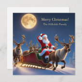 Cartes Pour Fêtes Annuelles Joyeux Noël Père Noël et Reindeer (Devant / Derrière)