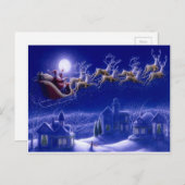 Cartes Pour Fêtes Annuelles Joyeux Noël Père Noël et sa sleigh (Devant / Derrière)