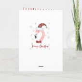Cartes Pour Fêtes Annuelles Joyeux Noël Père Noël Flamant rose Noël (Dos)