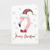 Cartes Pour Fêtes Annuelles Joyeux Noël Père Noël Flamant rose Noël (Devant)