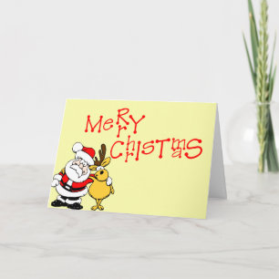 Cartes Pour Fêtes Annuelles Joyeux Noël Père Noël Rudloph