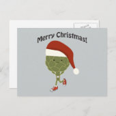 Cartes Pour Fêtes Annuelles Joyeux Noël! Père Noël Running Artichoke (Devant / Derrière)