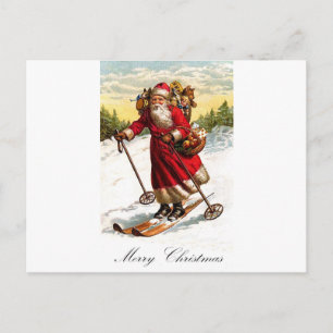 Cartes Pour Fêtes Annuelles Joyeux Noël Père Noël Ski