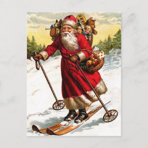 Cartes Pour Fêtes Annuelles Joyeux Noël Père Noël Ski