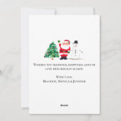 Cartes Pour Fêtes Annuelles Joyeux Noël Père Noël Snowman (Dos)