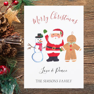 Cartes Pour Fêtes Annuelles Joyeux Noël Père Noël Snowman