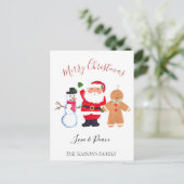 Cartes Pour Fêtes Annuelles Joyeux Noël Père Noël Snowman (Debout devant)