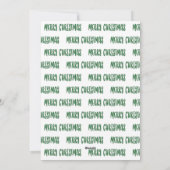 Cartes Pour Fêtes Annuelles Joyeux Noël personnalisable en Script vert (Dos)