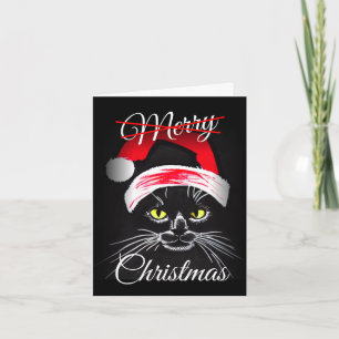 Cartes Pour Fêtes Annuelles Joyeux Noël personnalisé Chat noir en colère