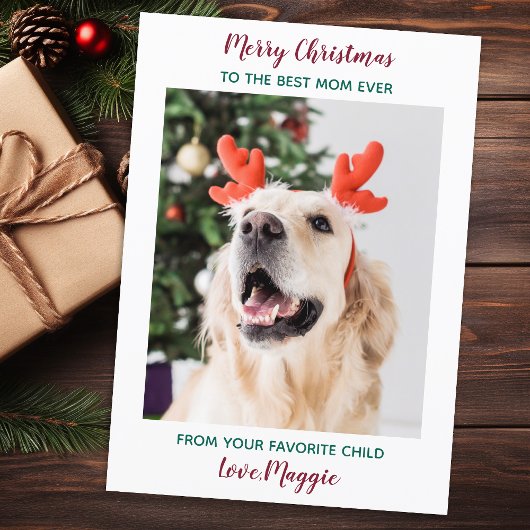 Cartes Pour Fêtes Annuelles Joyeux Noël personnalisé Chien Maman Animal de com