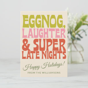 Cartes Pour Fêtes Annuelles Joyeux Noël personnalisé groovy unique rétro Eggno