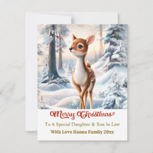 Cartes Pour Fêtes Annuelles Joyeux Noël Personnalisé I Cerf Bébé Mignon