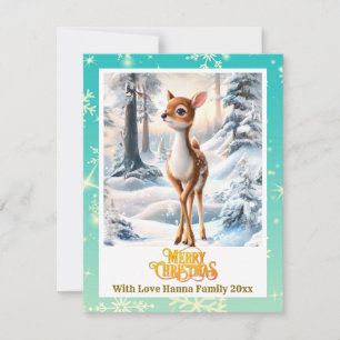 Cartes Pour Fêtes Annuelles Joyeux Noël Personnalisé Je Cerf Bébé Mignon