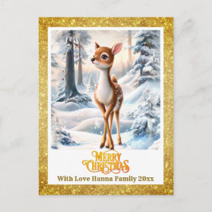 Cartes Pour Fêtes Annuelles Joyeux Noël Personnalisé Je Cerf Bébé Mignon