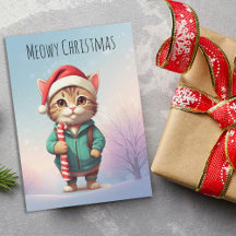 Joyeux Noël personnalisé Meowy drôle de chat