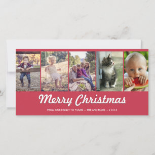 Cartes Pour Fêtes Annuelles Joyeux Noël Personnalisé Multi Photo Holiday