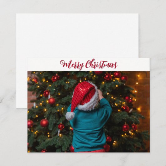 Cartes Pour Fêtes Annuelles Joyeux Noël personnalisé photo de Noël (Devant / Derrière)