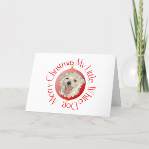 Cartes Pour Fêtes Annuelles Joyeux Noël Petit Chien Blanc