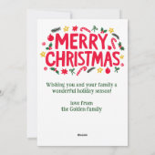 Cartes Pour Fêtes Annuelles Joyeux Noël photo à main (Dos)