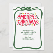 Cartes Pour Fêtes Annuelles Joyeux Noël photo à main (Dos)