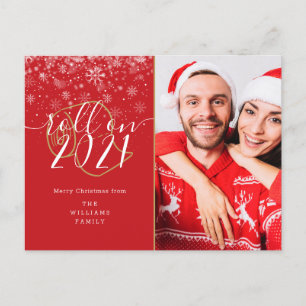 Cartes Pour Fêtes Annuelles Joyeux Noël Photo Amusement Roule sur Nouvel An