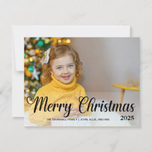 Cartes Pour Fêtes Annuelles Joyeux Noël Photo Année Poinsettias 