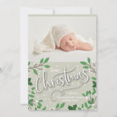 Cartes Pour Fêtes Annuelles Joyeux Noël Photo Annonces de naissance (Devant)